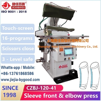 Presse-Maschinen-automatischer doppelter Ärmel-Ellbogen-Presse-Touch Screen Plc des Stoff-750w
